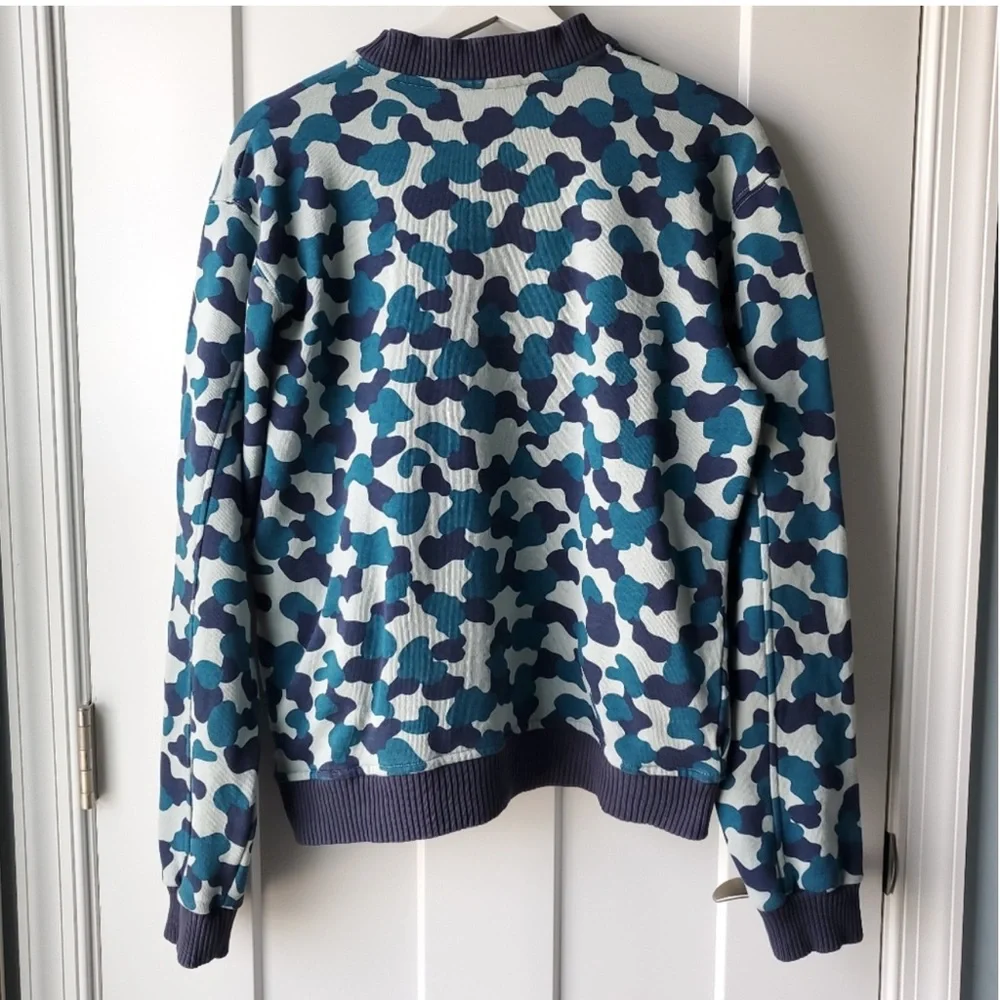 Wesc Men's Bomber Fleece Jacket Blue and Gray Camo Size Small